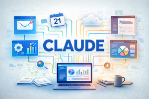 Anthropic Expands Claude With Plugins to Target Office Productivity Workflows Illustration of Anthropic Claude AI integrating with office software through plugins, showing connected enterprise tools, workflow automation, and AI-powered productivity.